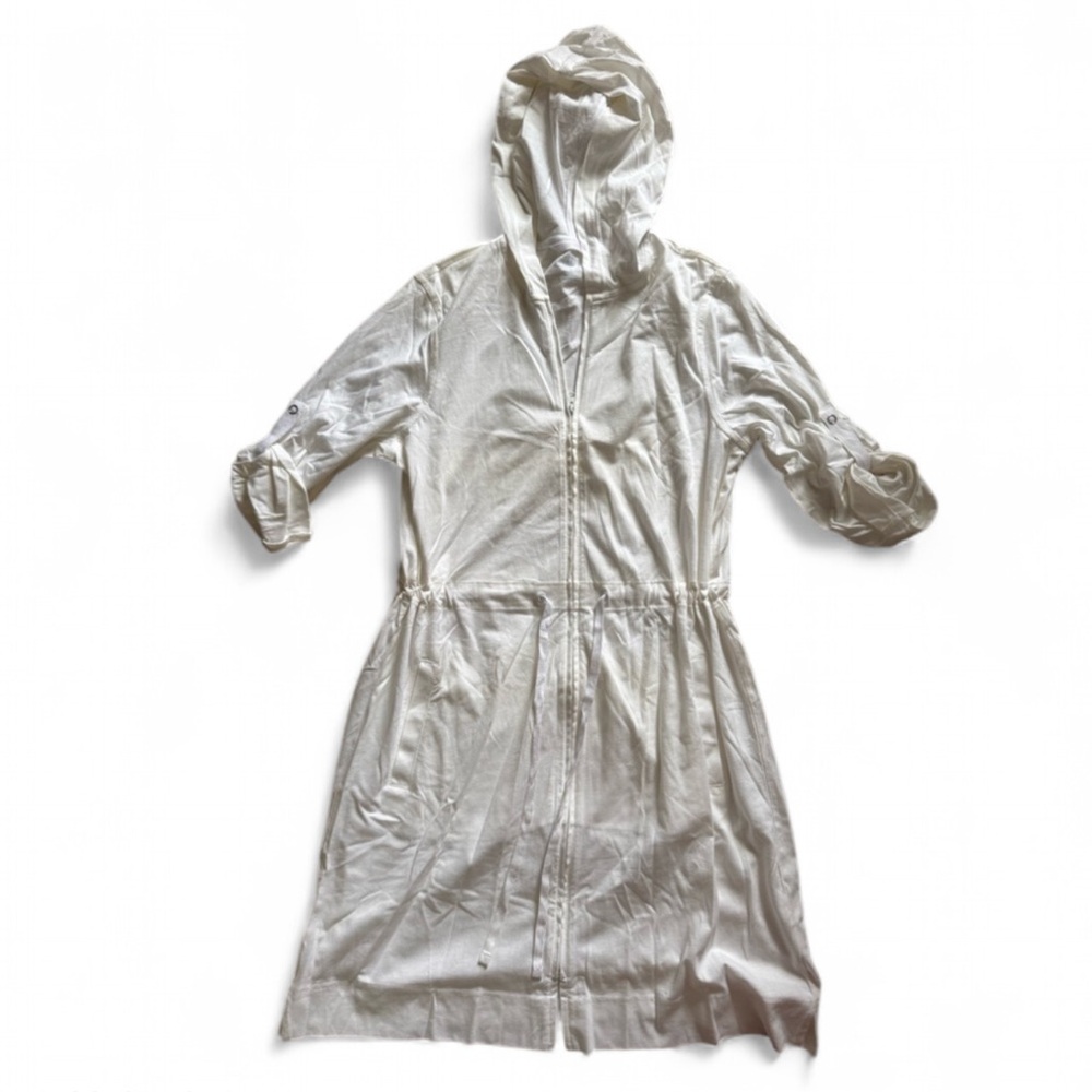Lands end white zip up dress